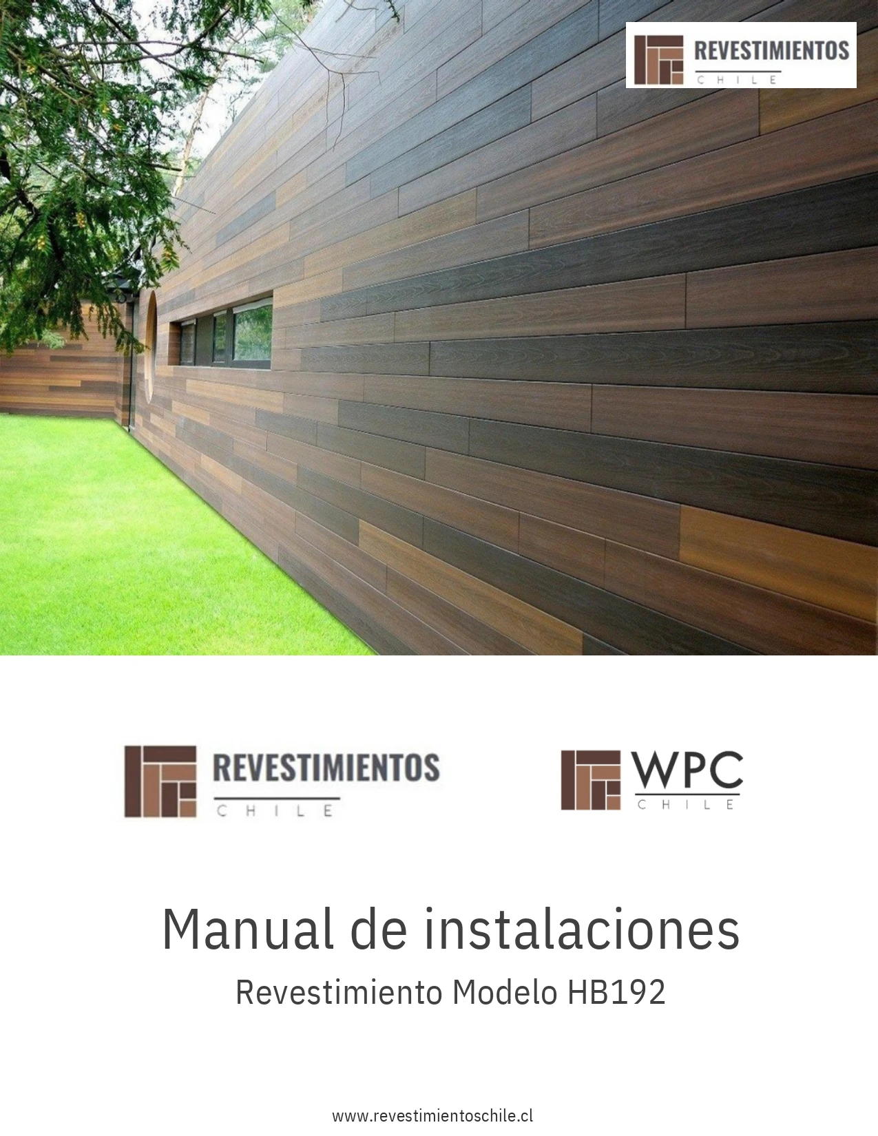 Portada del manual de instalación del revestimiento exterior WPC