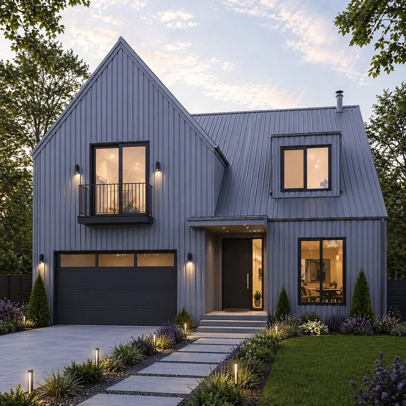 Siding Metálico Color Grafito REM101 - fachada exterior